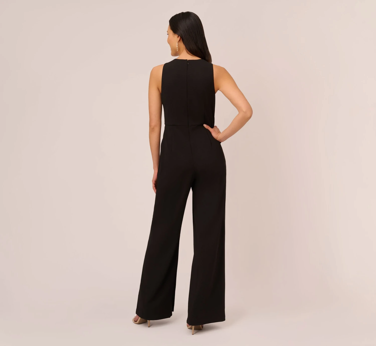 Adrianna Papell Sleeveless Asymmetrical Jumpsuit In Black 5 Adrianna Papell Sleeveless Asymmetrical Jumpsuit In Black - Image 3