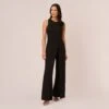 Adrianna Papell Sleeveless Asymmetrical Jumpsuit In Black -Adrianna Papell Shop AP1E207760 AA002 Regular Default