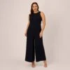 Adrianna Papell Plus Size Sleeveless Asymmetrical Jumpsuit In Midnight -Adrianna Papell Shop AP1E207760 AB411 Plus Default
