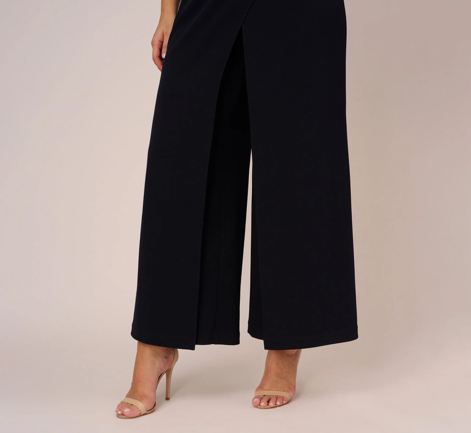 Adrianna Papell Plus Size Sleeveless Asymmetrical Jumpsuit In Midnight 6 Adrianna Papell Plus Size Sleeveless Asymmetrical Jumpsuit In Midnight - Image 4
