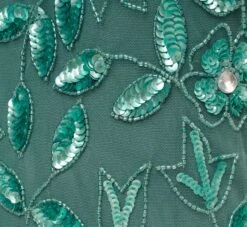 Adrianna Papell Hand Beaded Short Sleeve Floral Godet Gown In Green Slate 13 Adrianna Papell Hand Beaded Short Sleeve Floral Godet Gown In Green Slate -Adrianna Papell Shop AP1E208349 AA355 Regular Alternate