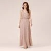 Adrianna Papell Hand Beaded Long Blouson Mermaid Gown In Steel Rose -Adrianna Papell Shop AP1E208913 BA696 Regular Default
