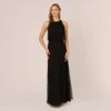 Adrianna Papell Halter Hand-Beaded Blouson Gown With Keyhole Back In Black -Adrianna Papell Shop AP1E209115 AA002 Regular Default