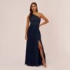 Adrianna Papell One-Shoulder Chiffon Long Gown In Midnight 1 Adrianna Papell One-Shoulder Chiffon Long Gown In Midnight -Adrianna Papell Shop AP1E209149 AB411 Regular Default ba340eb1 ec3a 497b bc83 9c045844411f