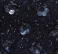 Adrianna Papell Long Hand Beaded 3D Floral Dress With Elbow Sleeves In Dusty Navy -Adrianna Papell Shop AP1E209314 AK469 Regular Alternate