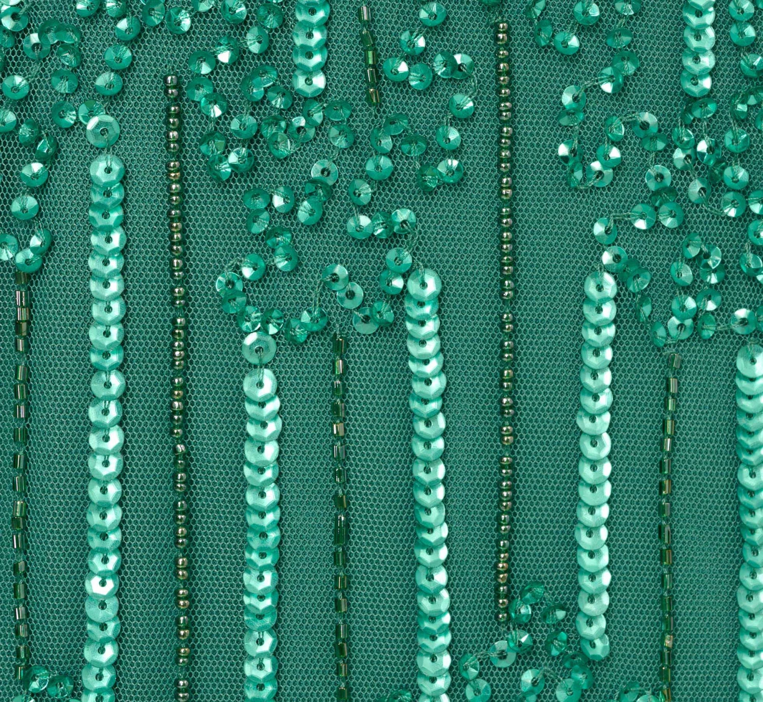 Adrianna Papell Hand-Beaded Illusion Long Column Blouson Gown In Jungle Green 8 Adrianna Papell Hand-Beaded Illusion Long Column Blouson Gown In Jungle Green - Image 6