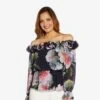 Adrianna Papell Floral-Print Chiffon Blouson Blouse In Midnight Multi 1 Adrianna Papell Floral-Print Chiffon Blouson Blouse In Midnight Multi -Adrianna Papell Shop AP1E209404 AE489 Regular Default