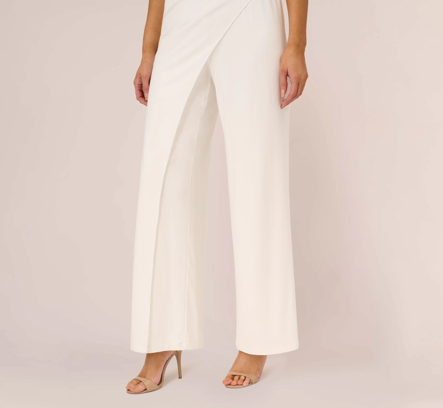 Adrianna Papell Beaded One-Shoulder Matte Jersey Jumpsuit In Ivory 7 Adrianna Papell Beaded One-Shoulder Matte Jersey Jumpsuit In Ivory - Image 5
