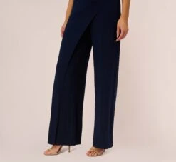 Adrianna Papell Beaded One-Shoulder Matte Jersey Jumpsuit In Midnight 12 Adrianna Papell Beaded One-Shoulder Matte Jersey Jumpsuit In Midnight -Adrianna Papell Shop AP1E209618 AB411 Regular Lifestyle