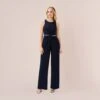 Adrianna Papell Crystal-Trimmed Crepe Jumpsuit In Midnight -Adrianna Papell Shop AP1E209830 AB411 Regular Alternate