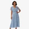 Adrianna Papell Floral Hand-Beaded Ankle-Length Blouson Dress In Vintage Blue -Adrianna Papell Shop AP1E209963 AC466 Regular Default