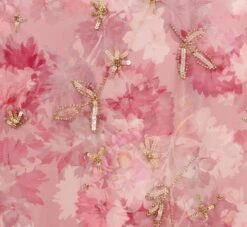 Adrianna Papell Floral-Print And Hand-Beaded Mesh Long Gown In Blush Multi -Adrianna Papell Shop AP1E210055 AM970 Regular Alternate