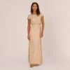 Adrianna Papell Hand-Beaded Blouson Long Gown In Nude -Adrianna Papell Shop AP1E210157 AB267 Regular Default 6cc363da c7d9 4376 bfdd b83645972856