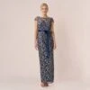 Adrianna Papell 3D Metallic Floral Embroidered Mesh Column Gown In Navy Rosegold 2 Adrianna Papell 3D Metallic Floral Embroidered Mesh Column Gown In Navy Rosegold -Adrianna Papell Shop AP1E210165 AO410 Regular Default 13bf64af 32d7 4396 8b16 9ca19c90d96c
