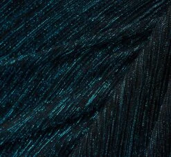 Adrianna Papell Metallic Crinkled Mesh Draped Long Gown In Teal Sapphire -Adrianna Papell Shop AP1E210265 AL473 Regular Alternate