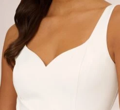 Adrianna Papell Satin Crepe Mermaid Gown With Tie Waist In Ivory -Adrianna Papell Shop AP1E210310 AA194 Regular Detail