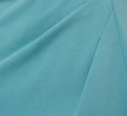 Adrianna Papell Knit Crepe And Organza Off The Shoulder Long Column Gown With Tiered Sleeves In Moody Aqua -Adrianna Papell Shop AP1E210424 AD434 Regular Alternate