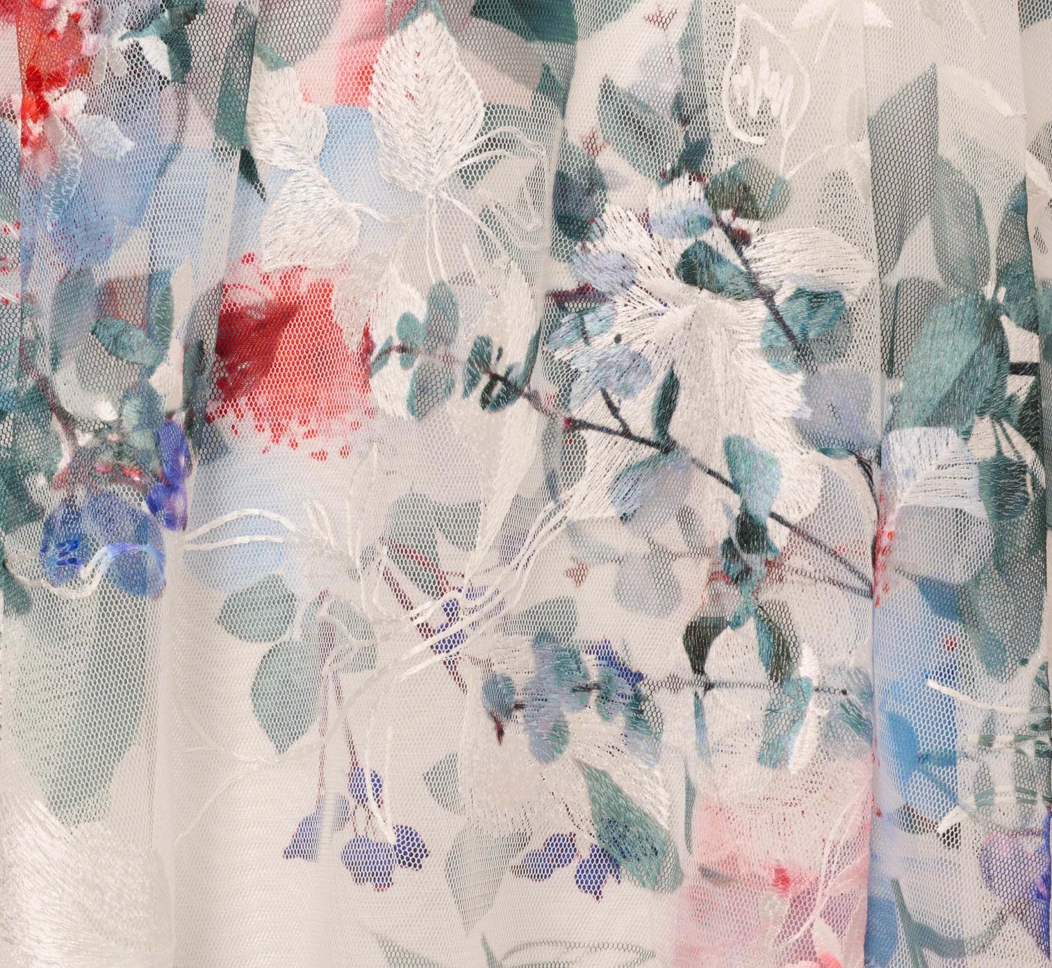 Adrianna Papell Floral Printed Sleeveless Midi Dress With Sheer Details In Ivory Multi 8 Adrianna Papell Floral Printed Sleeveless Midi Dress With Sheer Details In Ivory Multi - Image 6