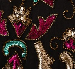 Adrianna Papell Multicolor Floral Beaded Gown With Velvet Trim In Black Multi -Adrianna Papell Shop AP1E210607 AB960 Regular Alternate