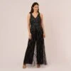 Adrianna Papell Beaded Wide Leg Jumpsuit With Georgette Overlay In Black -Adrianna Papell Shop AP1E210644 AA002 Regular Default