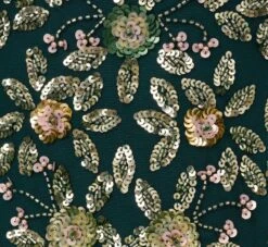 Adrianna Papell Floral Beaded Midi Dress With Godet Skirt In Gem Green -Adrianna Papell Shop AP1E210652 AW303 Regular Alternate