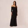 Adrianna Papell Off The Shoulder Cascading Ruffle Gown In Black 2 Adrianna Papell Off The Shoulder Cascading Ruffle Gown In Black -Adrianna Papell Shop AP1E210672 AA002 Regular Default