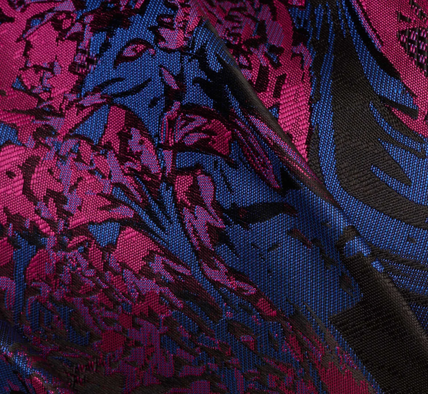 Adrianna Papell One Shoulder Jacquard Mermaid Gown With Drape Detail In Navy Orchid 9 Adrianna Papell One Shoulder Jacquard Mermaid Gown With Drape Detail In Navy Orchid - Image 7