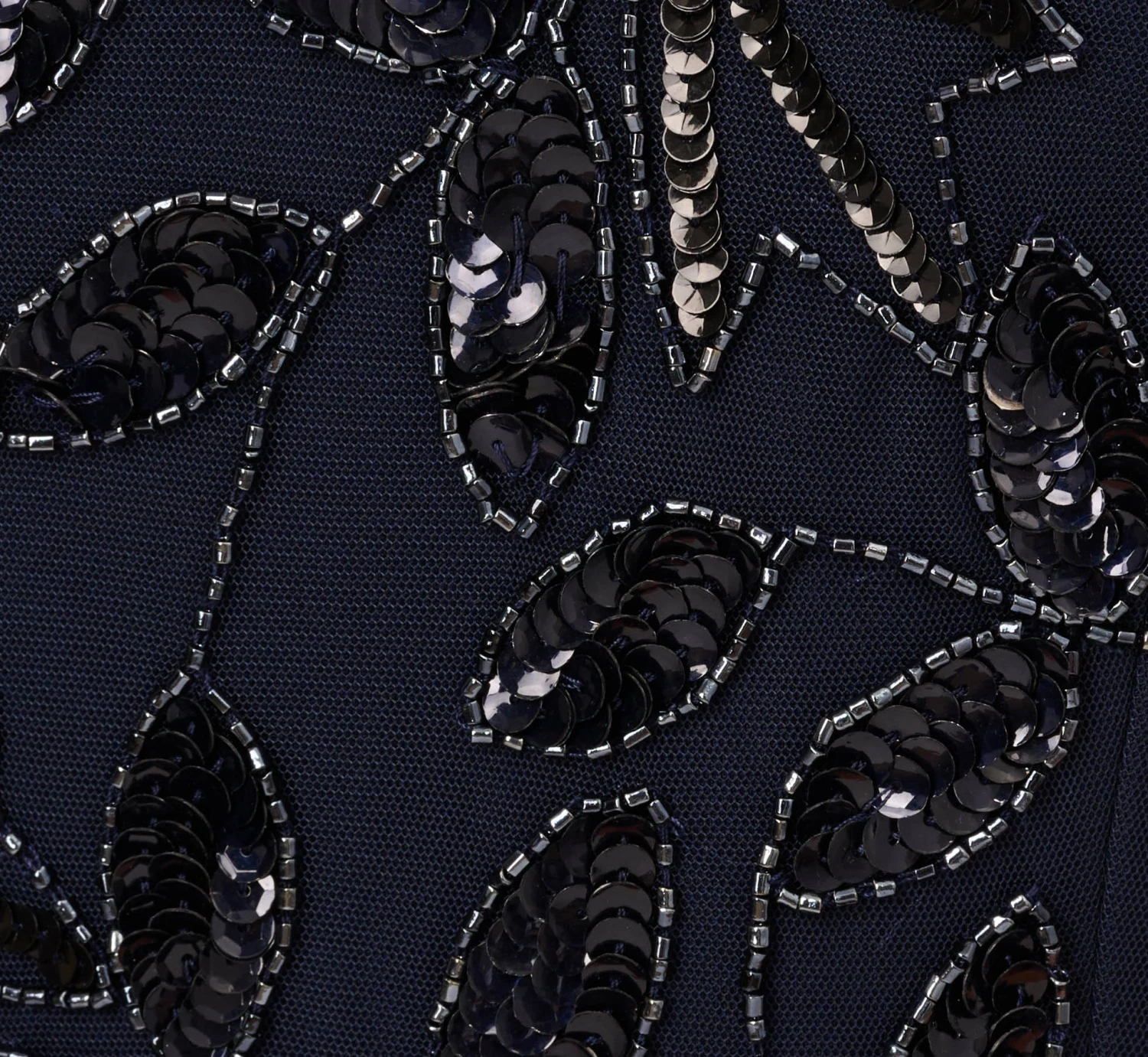 Adrianna Papell Floral Beaded Ankle Length Sleeveless Gown In Navy 8 Adrianna Papell Floral Beaded Ankle Length Sleeveless Gown In Navy - Image 6