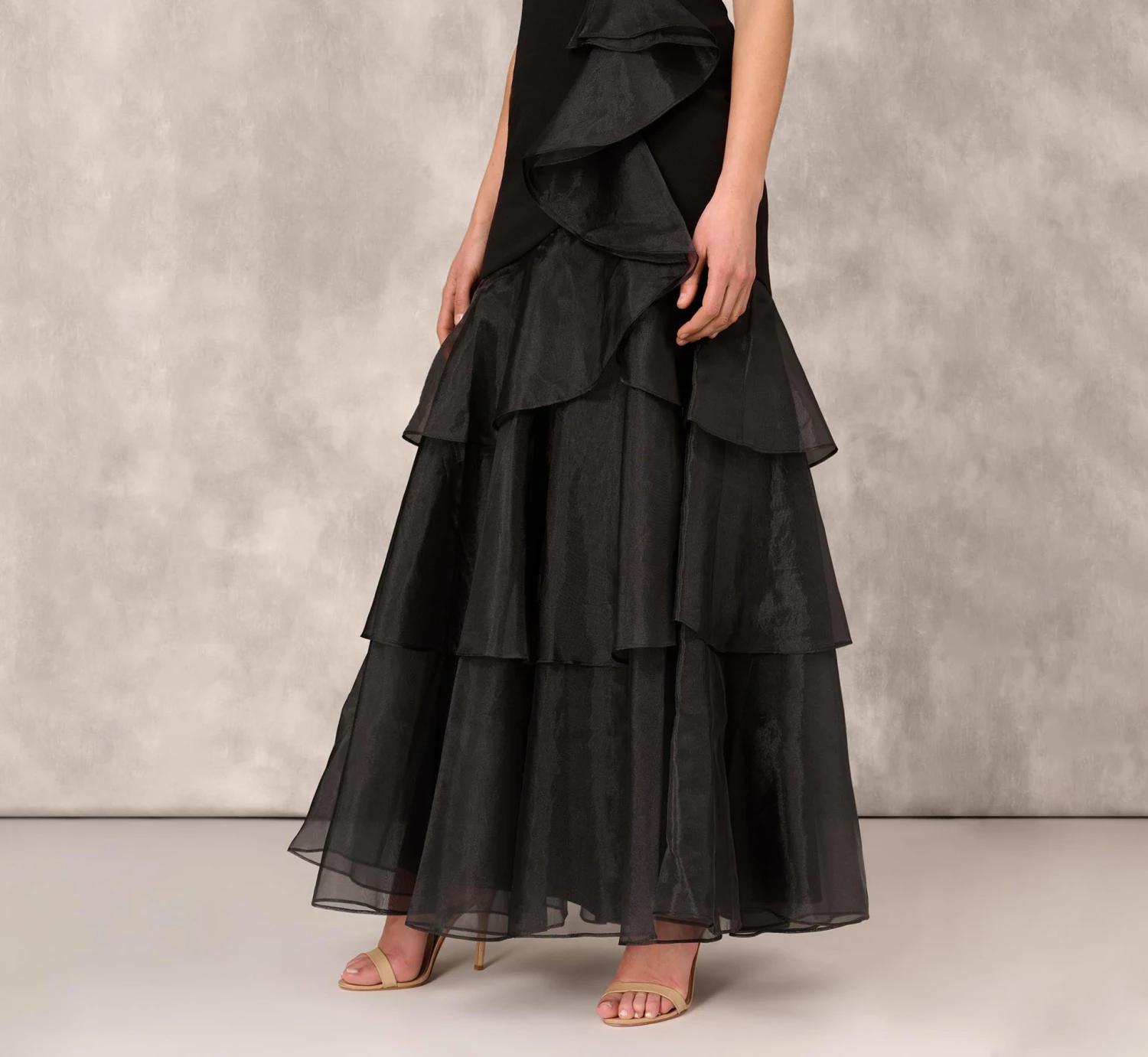 Tiered Trumpet Dress With Ruffles In Black 7 Tiered Trumpet Dress With Ruffles In Black - Image 5