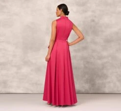 Stretch Mikado Ball Gown With Self Tie Sash In Faded Azalea -Adrianna Papell Shop MD1E206262 AE605 Regular Back f14793be f0c0 4dd5 883b eec036e55074
