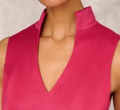 Stretch Mikado Ball Gown With Self Tie Sash In Faded Azalea -Adrianna Papell Shop MD1E206262 AE605 Regular Detail