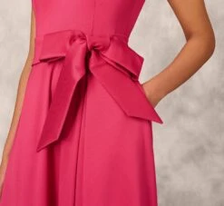 Stretch Mikado Ball Gown With Self Tie Sash In Faded Azalea -Adrianna Papell Shop MD1E206262 AE605 Regular Lifestyle