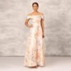 Off The Shoulder Printed Metallic Jacquard Ball Gown In Bronze Multi 1 Off The Shoulder Printed Metallic Jacquard Ball Gown In Bronze Multi -Adrianna Papell Shop MD1E207638 AB233 Regular Default