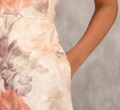 Off The Shoulder Printed Metallic Jacquard Ball Gown In Bronze Multi 13 Off The Shoulder Printed Metallic Jacquard Ball Gown In Bronze Multi -Adrianna Papell Shop MD1E207638 AB233 Regular Lifestyle