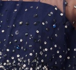 Beaded Strapless Gown With Sheer Removable Cape In Navy -Adrianna Papell Shop MD1E208169 AA412 Regular Alternate