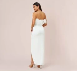 Strapless Gown With Draped Skirt In Ivory -Adrianna Papell Shop MN1E206493 AC194 Regular Back