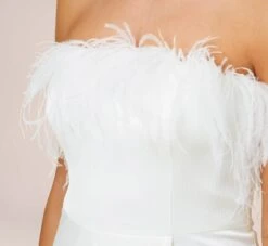 Strapless Gown With Draped Skirt In Ivory -Adrianna Papell Shop MN1E206493 AC194 Regular Side