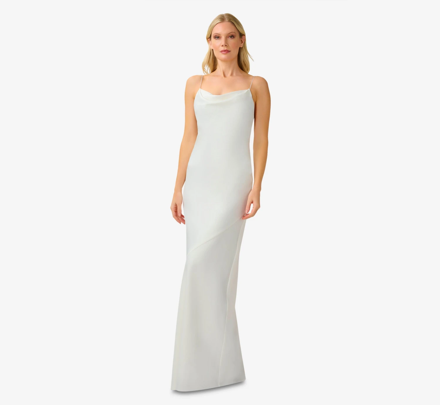 Satin Cowl Slip Gown In Ivory 3 Satin Cowl Slip Gown In Ivory