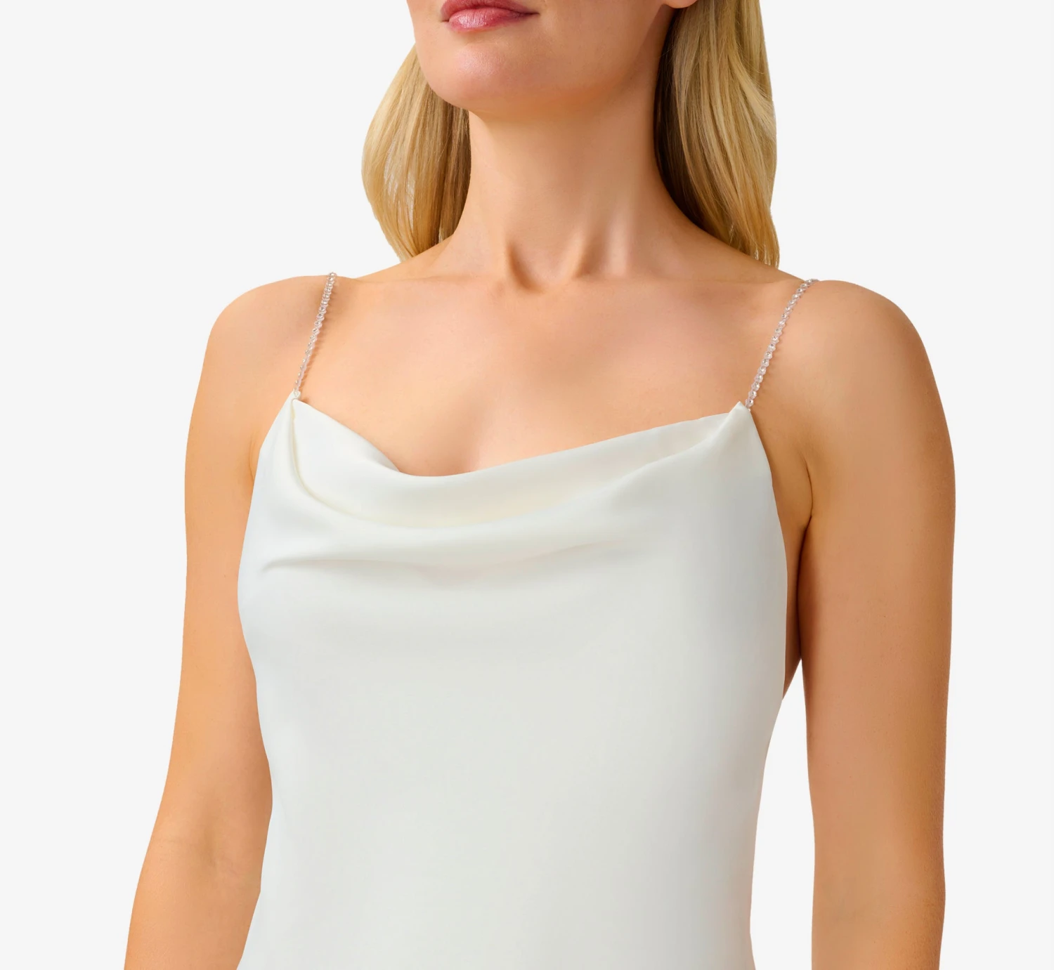 Satin Cowl Slip Gown In Ivory 6 Satin Cowl Slip Gown In Ivory - Image 4