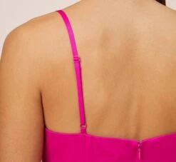 Stretch Satin Cowl Neck Long Column Gown With Slit In Pink Flame 10 Stretch Satin Cowl Neck Long Column Gown With Slit In Pink Flame -Adrianna Papell Shop MN1E206926 AR670 Regular Alternate