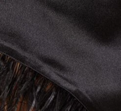 One-Shoulder Satin Dress With Feather Trim In Black 12 One-Shoulder Satin Dress With Feather Trim In Black -Adrianna Papell Shop MN1E207482 AA002 Regular Detail