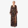 Floral-Print Pleated Chiffon Long A-Line Gown In Black Multi 2 Floral-Print Pleated Chiffon Long A-Line Gown In Black Multi -Adrianna Papell Shop MN1E207505 AA960 Regular Default
