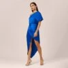 Satin One-Shoulder Draped Long Asymmetrical Gown In Violet Cobalt 1 Satin One-Shoulder Draped Long Asymmetrical Gown In Violet Cobalt -Adrianna Papell Shop MN1E207653 BA401 Regular Default