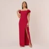 Stretch Crepe Off-The-Shoulder Long Column Gown With Bows In Matador Red -Adrianna Papell Shop MN1E207804 AF601 Regular Default