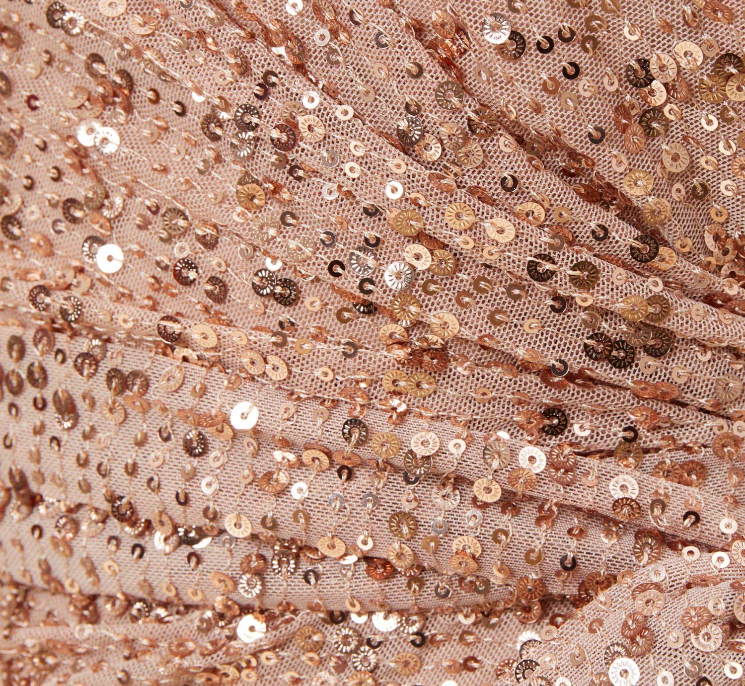 Sequined One-Shoulder Long Column Dress With Side Sash In Rose Gold 8 Sequined One-Shoulder Long Column Dress With Side Sash In Rose Gold - Image 6