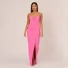 Cowl Neck Column Gown With Draped Details In Pink Parfait -Adrianna Papell Shop MN1E208136 AF661 Regular Default